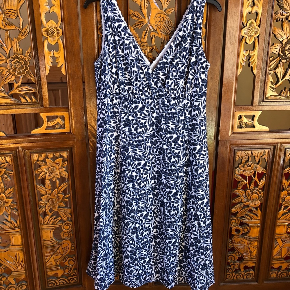 Liz Claiborne 100% Cotton V-Neck Floral Sundress